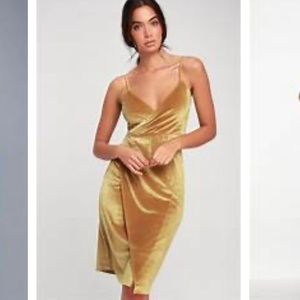 Lulu’s | honey love gold velvet dress